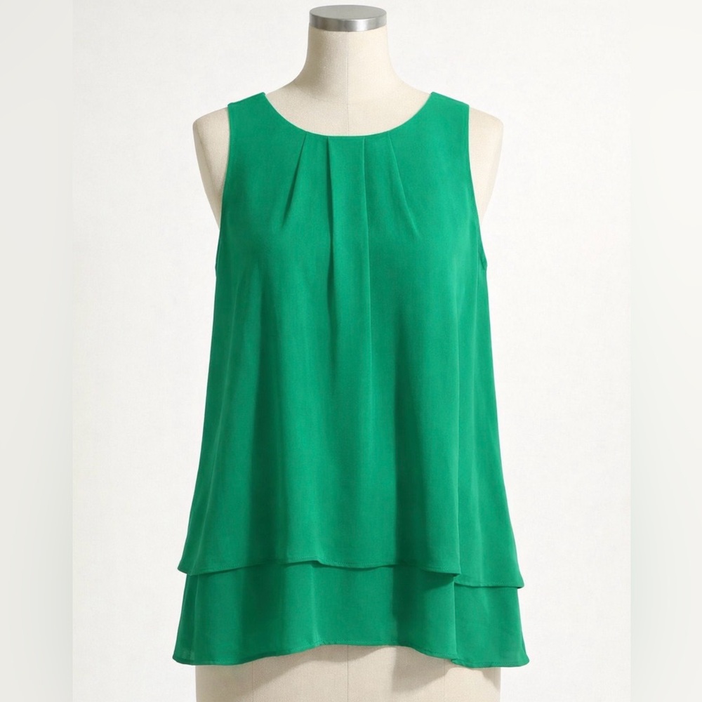 J. Crew Vibrant Green Sleeveless Blouse